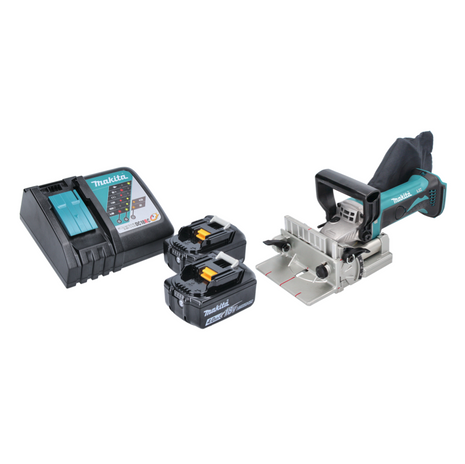 Makita DPJ 180 RM Akku Nutfräse 18 V 100 mm + 2x Akku 4,0 Ah + Ladegerät - Toolbrothers