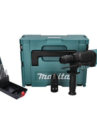 Makita HR 2630 TJ Perforateur combiné 800 W 2,4 J SDS Plus + Jeu de forets - 7 pièces + Mandrin sans clé + Makpac