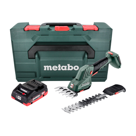 Cisaille à gazon et arbustes sans fil Metabo SGS 18 LTX Q 18 V + 1x batterie 4,0 Ah + metaBOX - sans chargeur