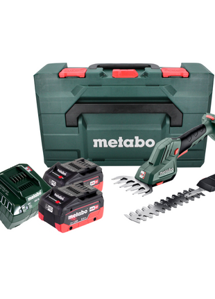 Metabo SGS 18 LTX Q Akku Gras und Strauchschere 18 V + 2x Akku 8,0 Ah + Ladegerät + metaBOX