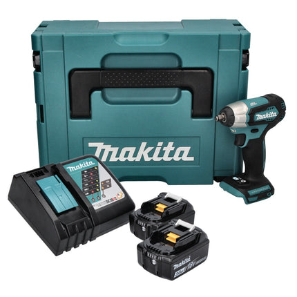 Makita DTW 180 RFJ cordless impact wrench 18 V 180 Nm 3/8" brushless + 2x 3.0 Ah batteries + charger + Makpac