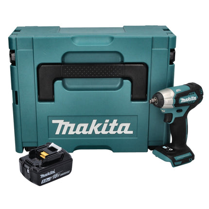 Atornillador de impacto a batería Makita DTW 180 T1J 18 V 180 Nm 3/8" sin escobillas + 1 batería de 5,0 Ah + Makpac - sin cargador