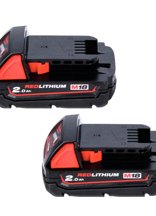 Milwaukee M18 B2 Set de batteries 2x 2,0Ah / 2000mAh - 18V, RED Li-Ion (2x 4932430062)