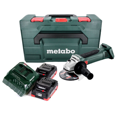 Meuleuse d'angle sur batterie Metabo W 18 LTX 125 18 V 125 mm + 2x batteries 4,0 Ah + chargeur + métaBOX