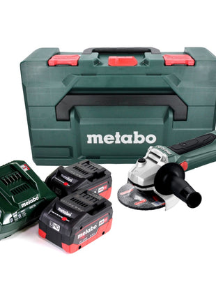 Meuleuse d'angle sur batterie Metabo W 18 LTX 125 18 V 125 mm + 2x batteries 5,5 Ah + chargeur + métaBOX