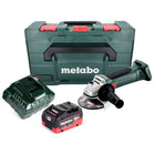 Metabo W 18 LTX 125 Akku Winkelschleifer 18 V 125 mm + 1x Akku 8,0 Ah + Ladegerät + metaBOX