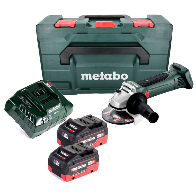 Amoladora angular a batería Metabo W 18 LTX 125 18 V 125 mm + 2x baterías 8,0 Ah + cargador + metaBOX