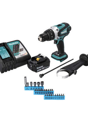 Makita DHP 458 RF1 Akku Schlagbohrschrauber 18 V 91 Nm + 1x Akku 3,0 Ah + Ladegerät + 26 tlg. Bit Set