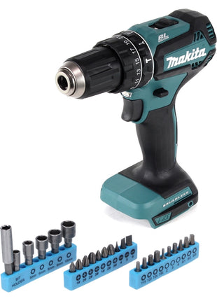 Makita DHP 485 Z Akku Schlagbohrschrauber 18 V 50 Nm Brushless + 26 tlg. Bit Steckschlüssel Set - ohne Akku, ohne Ladegerät