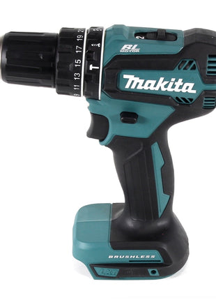 Taladro percutor inalámbrico Makita DHP 485 Z 18 V 50 Nm sin escobillas + juego de llaves de vaso de 26 piezas - sin batería, sin cargador