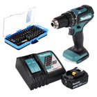 Makita DHP 485 RF1 Akku Schlagbohrschrauber 18 V 50 Nm Brushless + 1x Akku 3,0 Ah + Ladegerät + 100 tlg. Bit Set