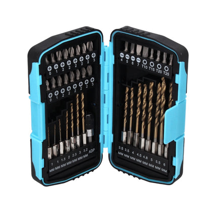 Taladro percutor inalámbrico Makita DHP 485 RF1 18 V 50 Nm sin escobillas + 1x batería 3,0 Ah + cargador + juego de brocas de 40 piezas