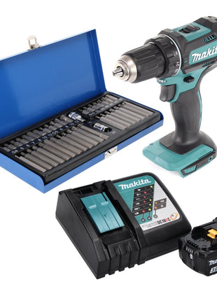 Makita DDF 482 RF1 Akku Bohrschrauber 18 V 62 Nm + 1x Akku 3,0 Ah + Ladegerät + 40 tlg. Bit Set