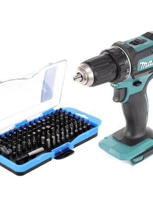 Taladro atornillador inalámbrico Makita DDF 482 Z 18 V 62 Nm + juego de puntas de 100 piezas - sin batería, sin cargador