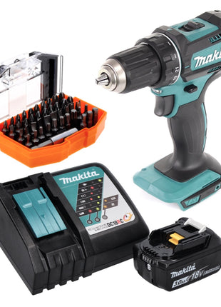 Makita DDF 482 RF1 Akku Bohrschrauber 18 V 62 Nm + 1x Akku 3,0 Ah + Ladegerät + 44 tlg. Bit Set