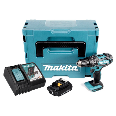 Makita DHP 482 RA1J Perceuse-visseuse à percussion sans fil 18 V 62 Nm + 1x Batterie 2,0 Ah + Chargeur + Makpac