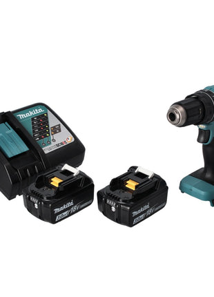 Taladro percutor inalámbrico Makita DHP 485 RF 18 V 50 Nm sin escobillas + 2 baterías 3,0 Ah + cargador