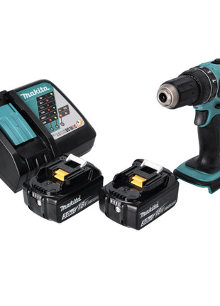 Makita DHP 456 RF Perceuse-visseuse à percussion sans fil 18 V 50 Nm + 2x Batteries 3,0 Ah + Chargeur