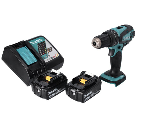 Makita DHP 456 RF Perceuse-visseuse à percussion sans fil 18 V 50 Nm + 2x Batteries 3,0 Ah + Chargeur