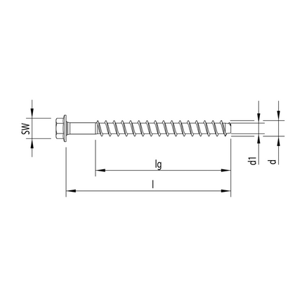 HECO MULTI MONTI plus SS Vite di ancoraggio 10,0 x 120 mm - 25 pz. ( 48455 ) Vite per calcestruzzo, Testa esagonale, zincata blu, A2K