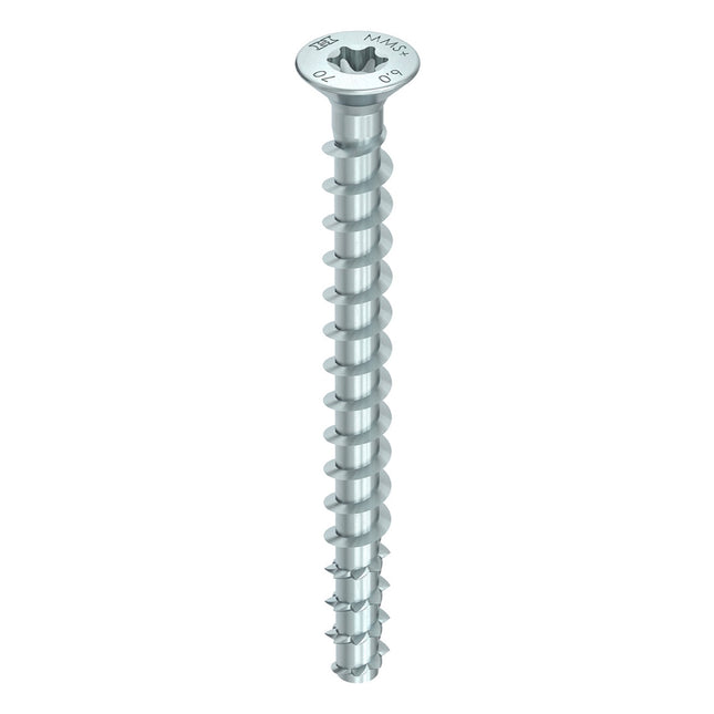 HECO MULTI MONTI plus F Anchor screws 7,5 x 80 mm, Concrete screws, Countersunk head, T-Drive, Blue zinc plated, A2K, 50 pcs. (48515)