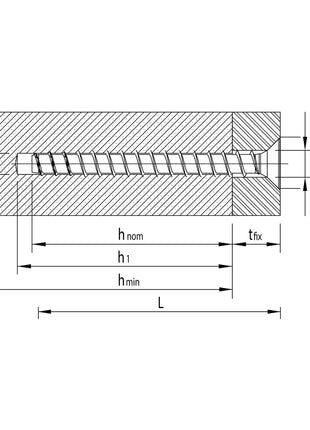 HECO MULTI MONTI plus F anclaje de tornillo 7,5 x 80 mm 50 piezas (48515) tornillo para hormigón, cabeza avellanada, accionamiento en T, galvanizado azul, A2K