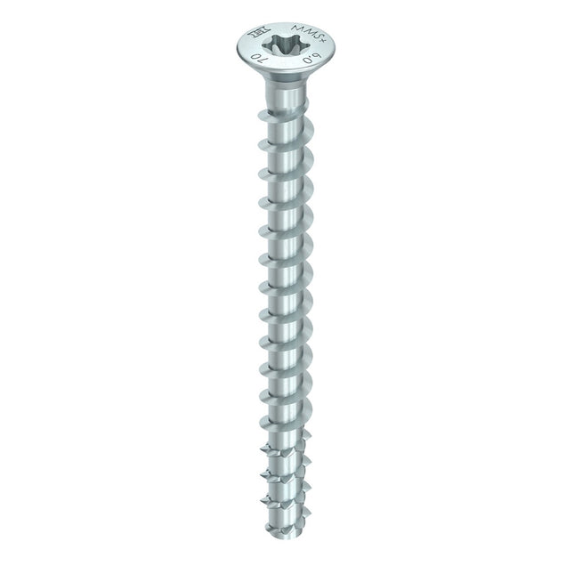 HECO MULTI MONTI plus F Screws Anchor 7.5 x 100mm, Concrete Screw, Countersunk Head, T-Drive, Blue Zinc Plated, A2K, 50 pcs. (48517)