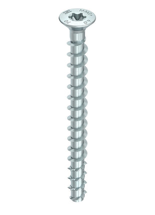 HECO MULTI MONTI plus F anclaje de tornillo 7,5 x 120 mm 200 piezas (4x 48519) tornillo para hormigón, cabeza avellanada, accionamiento en T, galvanizado azul, A2K