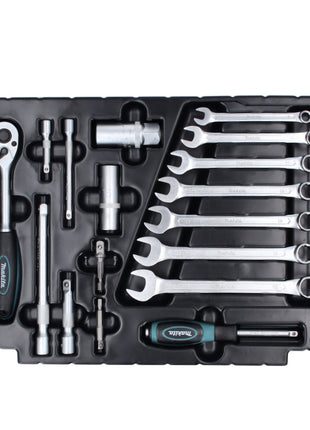 Makita Werkzeug Set 120 tlg. ( E-08713 ) 1/4" / 3/8" / Ratsche / Steckschlüssel / Bits / Kombischlüssel  aus CV Stahl + Makpac - Toolbrothers