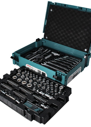 Makita Werkzeug Set 120 tlg. ( E-08713 ) 1/4" / 3/8" / Ratsche / Steckschlüssel / Bits / Kombischlüssel  aus CV Stahl + Makpac - Toolbrothers