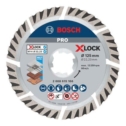 Bosch PRO Multi Material Diamanttrennscheibe X-LOCK 125 x 22,23 mm 4 Stk. ( 4x 2608615166 )