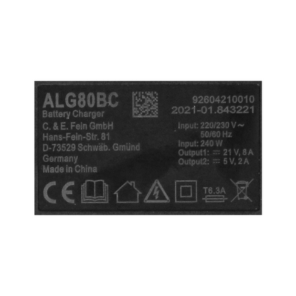 Set de iniciación con batería FEIN 18 V 1 batería de 6,0 Ah + cargador ALG 80 BC