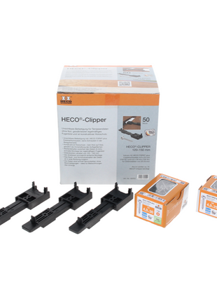 HECO set Clipper - 100 pièces (2x 62052) fixation invisible pour revêtements de terrasse sans rainure