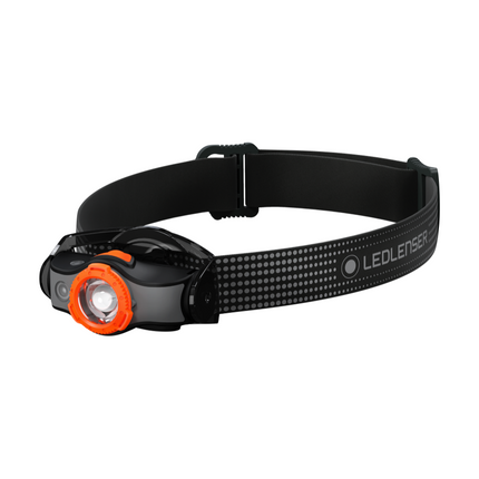Ledlenser MH5 LED Lampada frontale 400 lm IPX4 nera / arancione ( 502143 ) + 1x Batteria + 1x Cavo di carica
