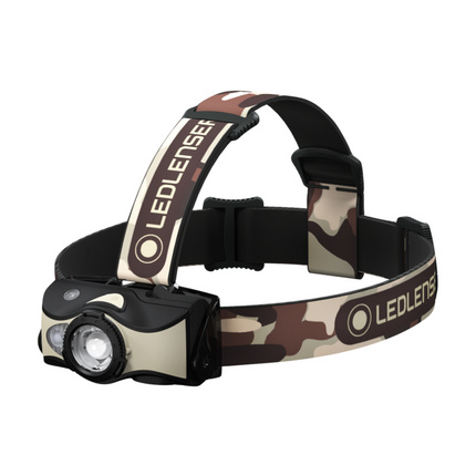 Ledlenser MH8 LED Torcia frontale 600 lm IPX4 Nera / Sabbia ( 502157 ) + 1x Batteria + 1x Cavo di ricarica