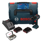 Bosch GSB 18V-55 Professional Akku Schlagbohrschrauber 18 V 55 Nm Brushless + 2x Akku 2,0 Ah + Ladegerät + L-Boxx ( 06019H5370 ) + Bosch 32 tlg. Bit Set in robuster Box grau ( 2607017319 )