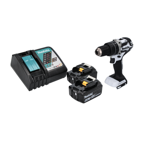 Makita DHP 484 RG W Perceuse-visseuse à percussion sans fil 18 V 54 Nm Brushless + 2x Batteries 6,0 Ah + Chargeur