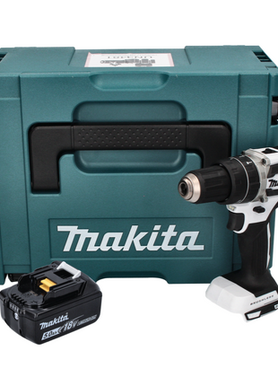 Makita DHP 484 T1J W Akku Schlagbohrschrauber 18 V 54 Nm Brushless Weiß + 1x Akku 5,0 Ah + Makpac - ohne Ladegerät