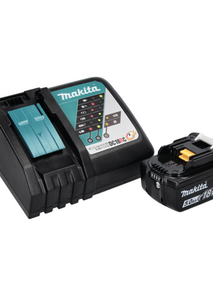 Makita DHP 484 RT1J W Taladro percutor inalámbrico 18 V 54 Nm sin escobillas blanco + 1x batería 5,0 Ah + cargador + Makpac