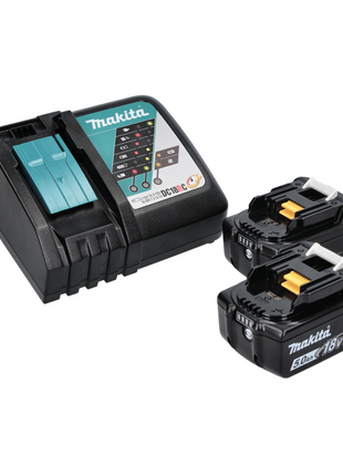 Makita DHP 484 RTJ W Akku Schlagbohrschrauber 18 V 54 Nm Brushless Weiß + 2x Akku 5,0 Ah + Ladegerät + Makpac