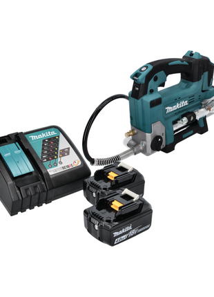 Makita DGP 180 RM Akku Fettpresse 18 V 690 bar + 2x Akku 4,0 Ah + Ladegerät