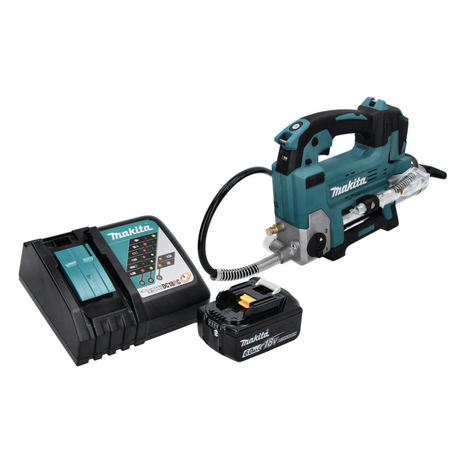 Makita DGP 180 RG1 Pistolet graisseur sans fil 18 V 690 bar + 1x Batterie 6,0 Ah + Chargeur