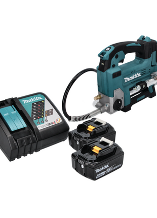 Pistolet graisseur à batterie Makita DGP 180 RG 18 V 690 bar + 2x batteries 6,0 Ah + chargeur