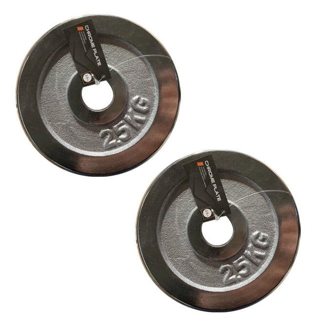 Hantelscheiben Set 2x Hantelgewicht Scheibengewicht aus Stahl verchromt 2,5 kg 2 Stk. 30 mm Lochdurchmesser