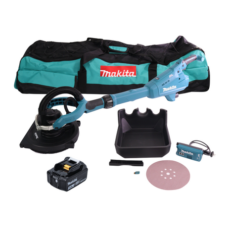 Lijadora de cuello largo a batería Makita DSL 800 F1X 18 V 225 mm sin escobillas + 1x batería 3,0 Ah + accesorios + bolsa - sin cargador