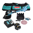 Lijadora de cuello largo a batería Makita DSL 800 RFX 18 V 225 mm sin escobillas + 2x baterías 3,0 Ah + cargador + accesorios + bolsa