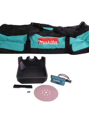 Lijadora de cuello largo a batería Makita DSL 800 RFX 18 V 225 mm sin escobillas + 2x baterías 3,0 Ah + cargador + accesorios + bolsa