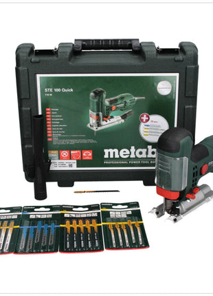 Metabo STE 100 Quick Stichsäge 710 W ( 601100900 ) + 21x Stichsägeblatt + Absaugstutzen + Schutzglas + Koffer