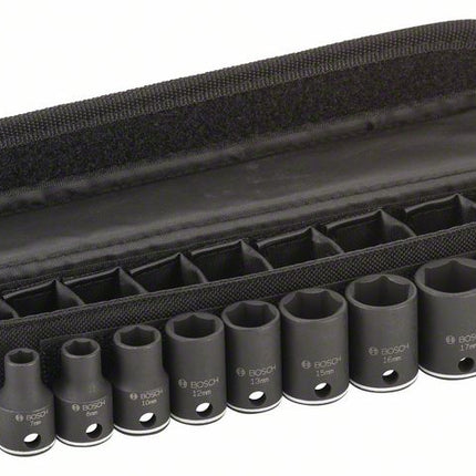 Bosch Professional 3/8" Steckschlüssel Einsätze Außen Sechskant Nüsse Set 9 tlg. ( 2608551098 ) - Toolbrothers