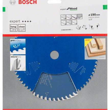 Bosch Expert for Wood Kreissägeblatt 190 x 20 x 2,6 mm 56 Zähne für Holz ( 2608644046 )